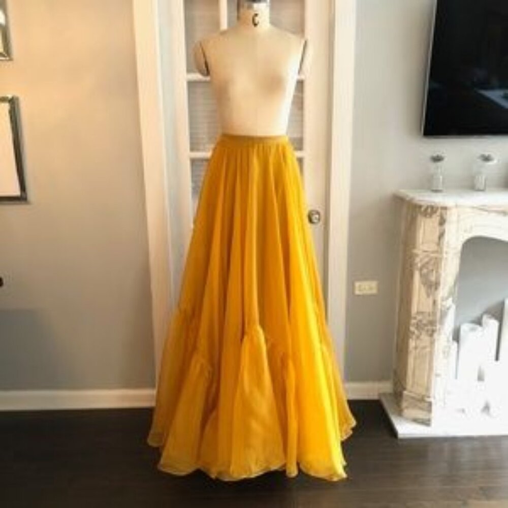 Leanne Marshall Gold Mira Skirt - Silk Organza
